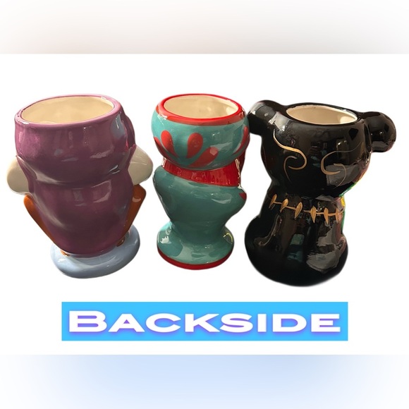 NEW Tiki Mugs Set of 3-16oz Ceramic Cocktail Glasses - Picture 7 of 8